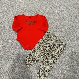 Carter's Bodysuit‎ with Leopard Print Leggings Set Size 3 Months